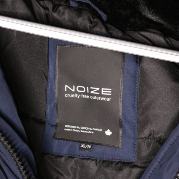 NWT Noize navy blue long parka faux fur trim R2 - Picture 10 of 10